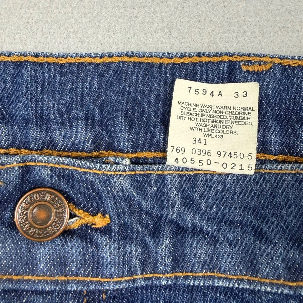 Vintage Levi's 550 Mens 44x32 Blue Relaxed Fit Tapered Leg Orange Tab Jeans 1996